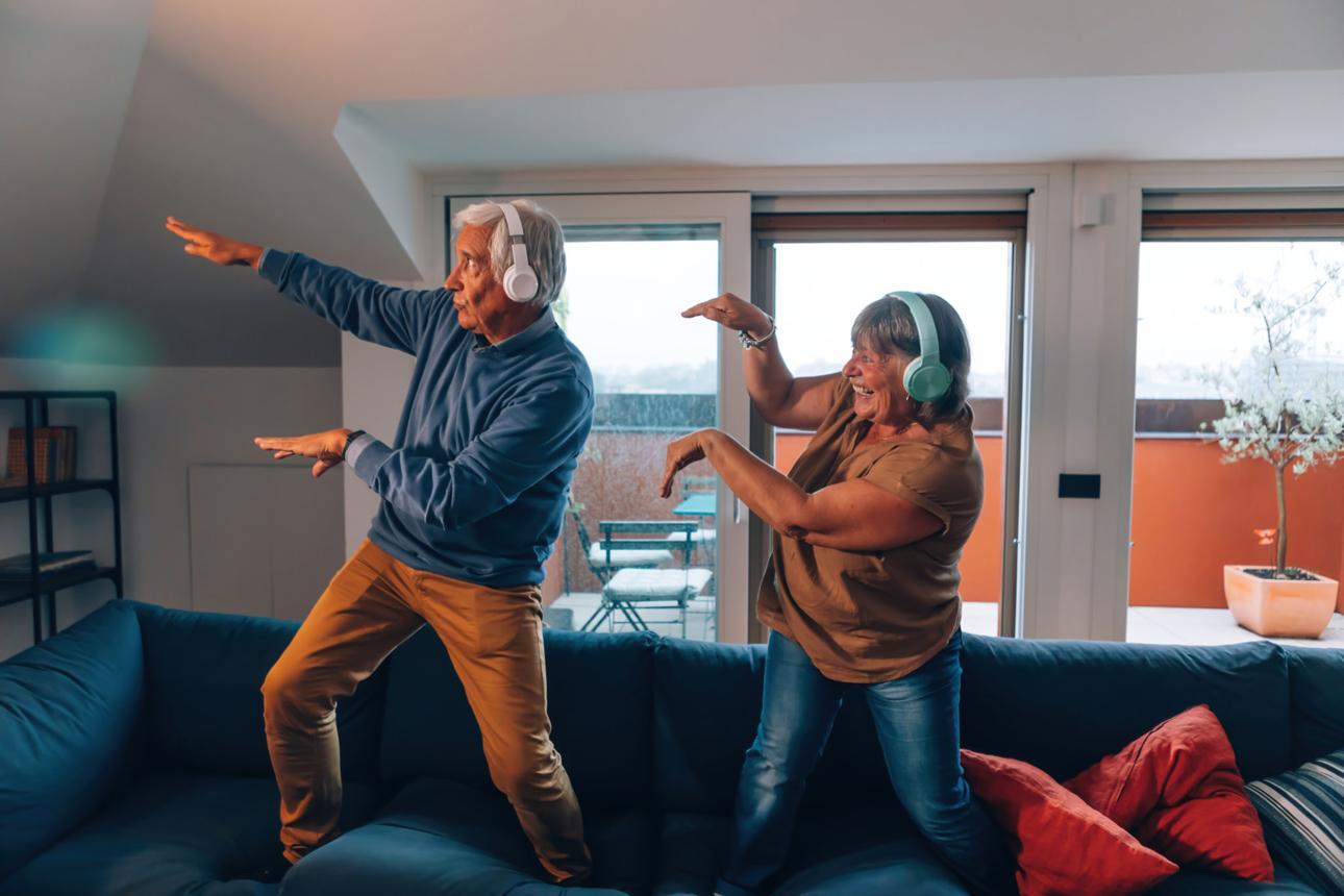 father and daughter doing the daily exercise routine together